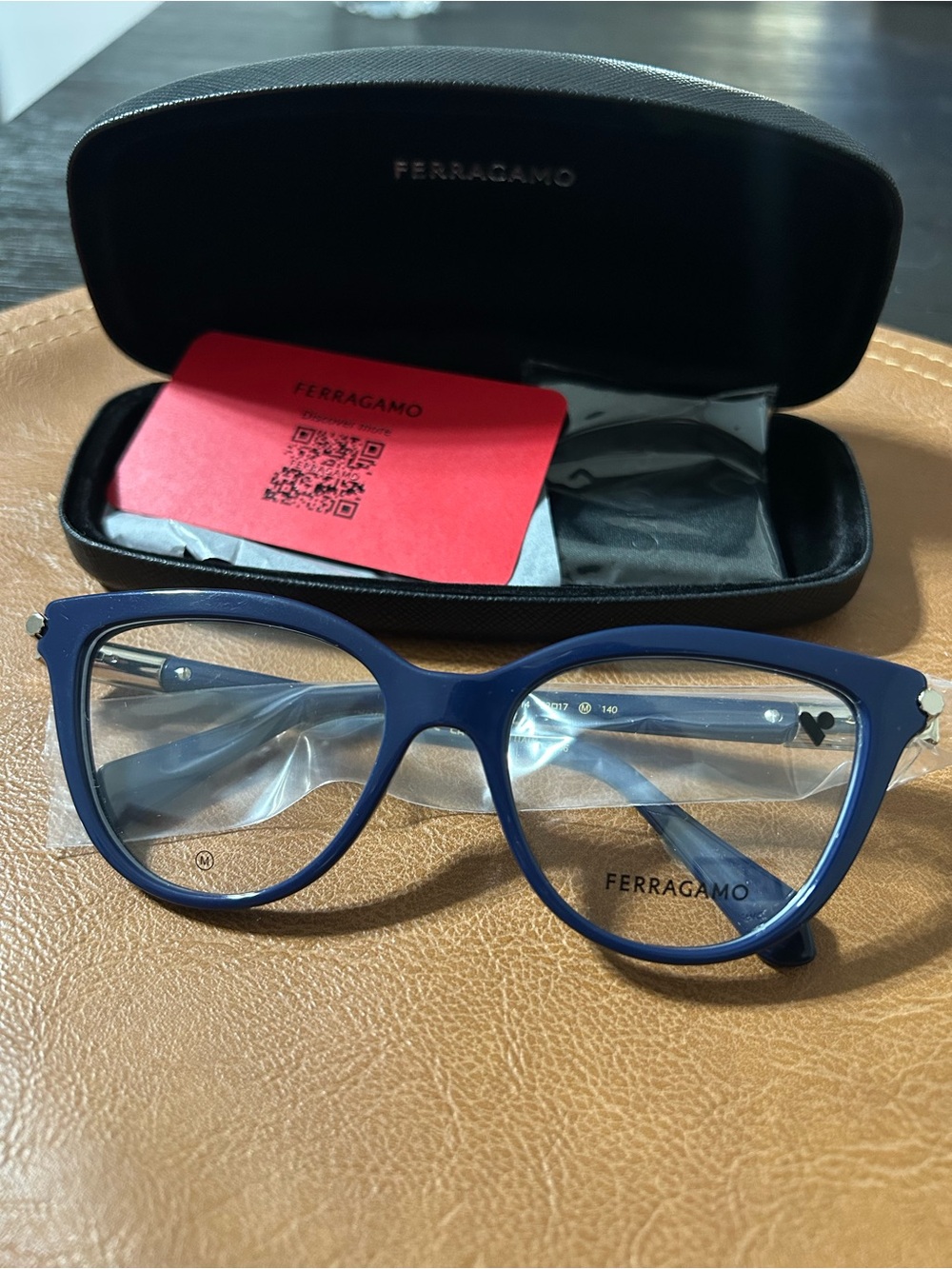 Salvatore Ferragamo Blue Cat-Eye Optical Glasses